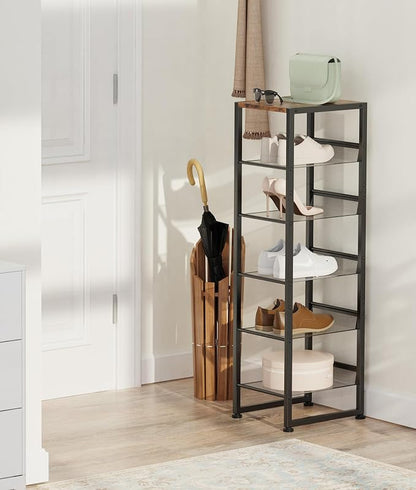 6 Tiers Vertical Shoe Rack, Corner Shoe Storage Organizer, Narrow Shoe Tower - Image 2