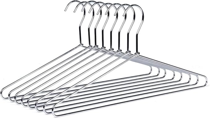 Amber Home 10 Pack Heavy Duty Metal Coat Hangers, Suit & Pants by AmberHome