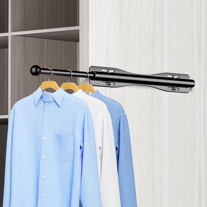 12" Valet Rod For Closet Pull Out Slide Out Adjustable Heavy Duty Valet Rod For - Image 2