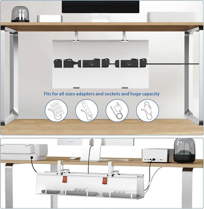 Zilink Under Desk Cable Management 30" No Drill Desk Cable Management Tray - Image 3