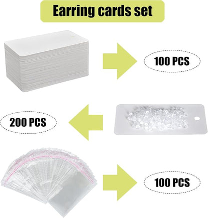 Twavang Earring Card Holder Set, 100 Pairs Clear Earring Backs - Image 3