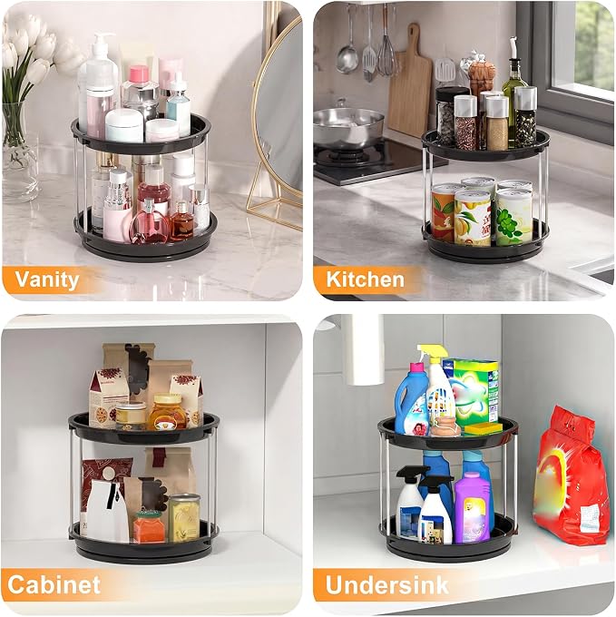 360 Rotating Makeup Organizer for Vanity, 2 Tier Cologne Organizer for Men - Image 6