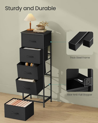 SONGMICS Dresser for Bedroom, Chest of Drawers, 5 Non-Woven Fabric Drawers - Image 6