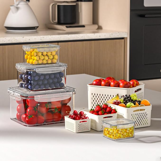8 Pcs Fruit Storage Containers for Fridge - Image 6