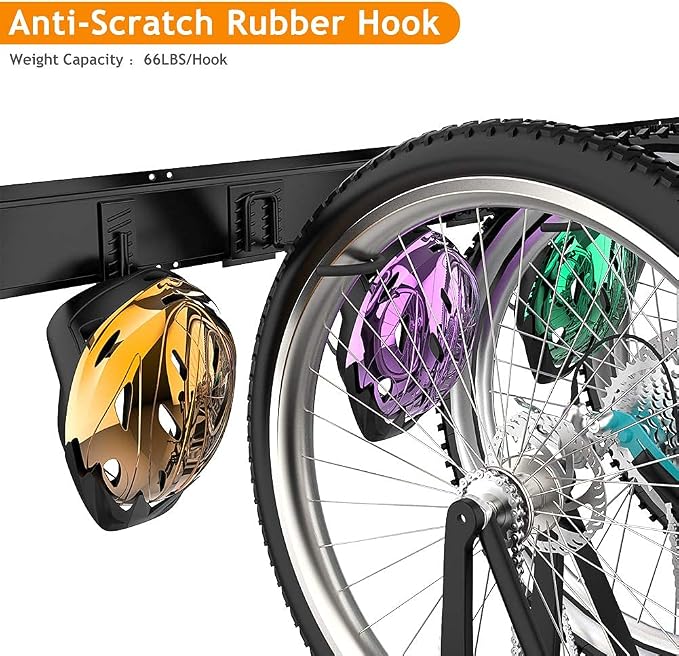TORACK Bike Storage Rack, 6 Bike Racks & 5 Hooks - Image 4