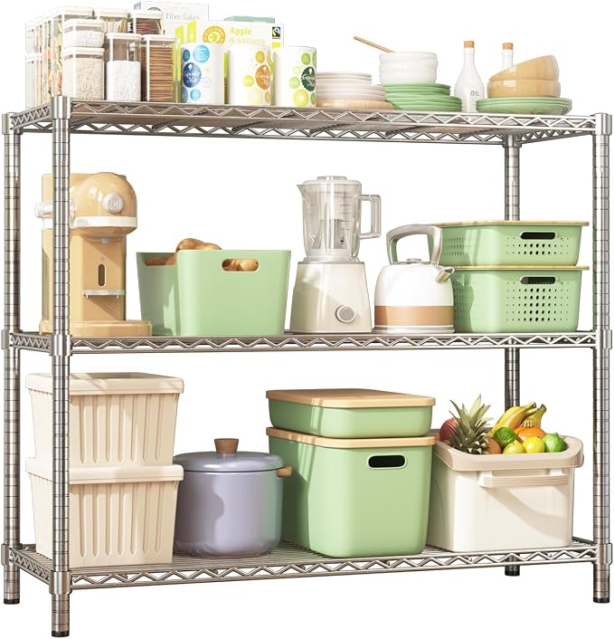 45" W x 20" D x 47" H Heavy Duty Wire Shelving Unit, 3-Tier Utility Storage by Unknown