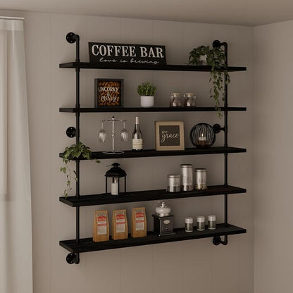 HDDFER Floating Shelves for Wall Bookshelf Industrial Pipe Shelving Shelves 48 - Image 4