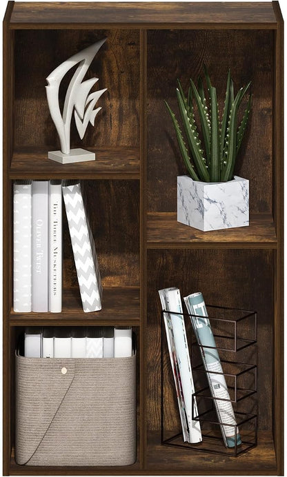 Furinno LUDER Book Shelf, 5-Cube Bookshelf, Reversible Bookcase, 9.4 x 19.5 x - Image 5