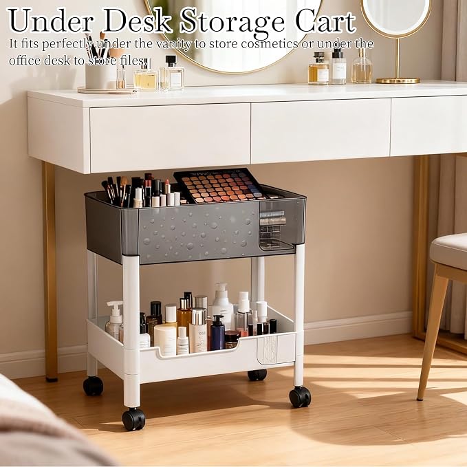 2 Tier Rolling Cart with Wheels - Image 5