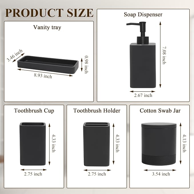 YMXYJM Bathroom Accessories Set, 6 Piece Bathroom Set - Image 7