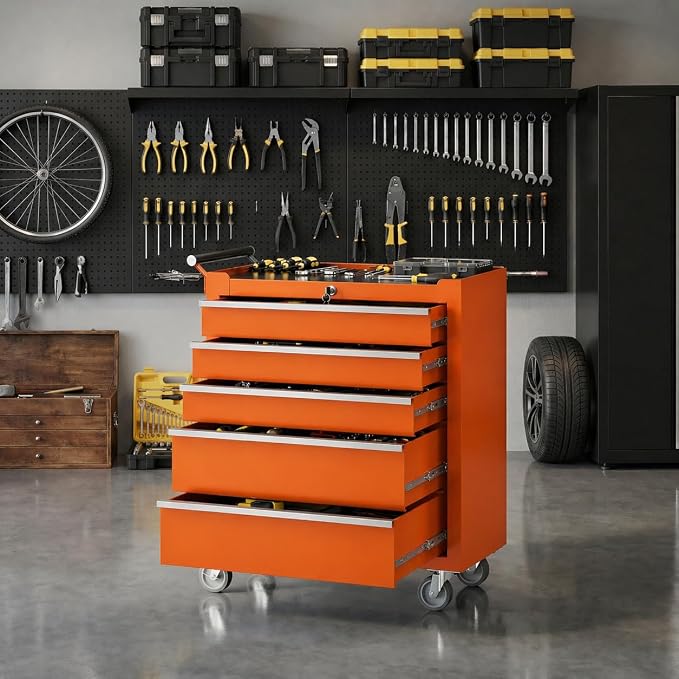 Garvee Rolling Tool Chest, 5 Drawers Tool Storage Cabinet, Toolbox - Image 2
