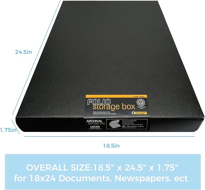 Lineco Clamshell Archival Storage Box, 18.5x24.5x1.75 In, Organize and Store - Image 2