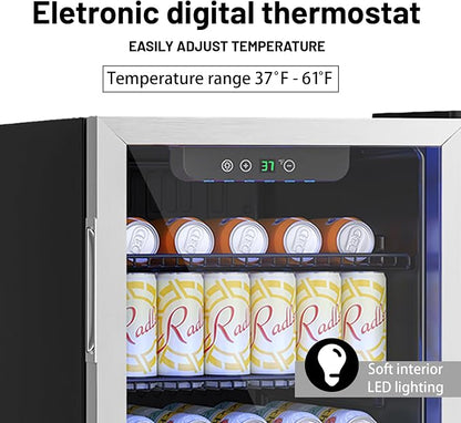 3.2 Cu.ft Beverage Refrigerator Cooler, 126 Can Mini Fridge - Image 4