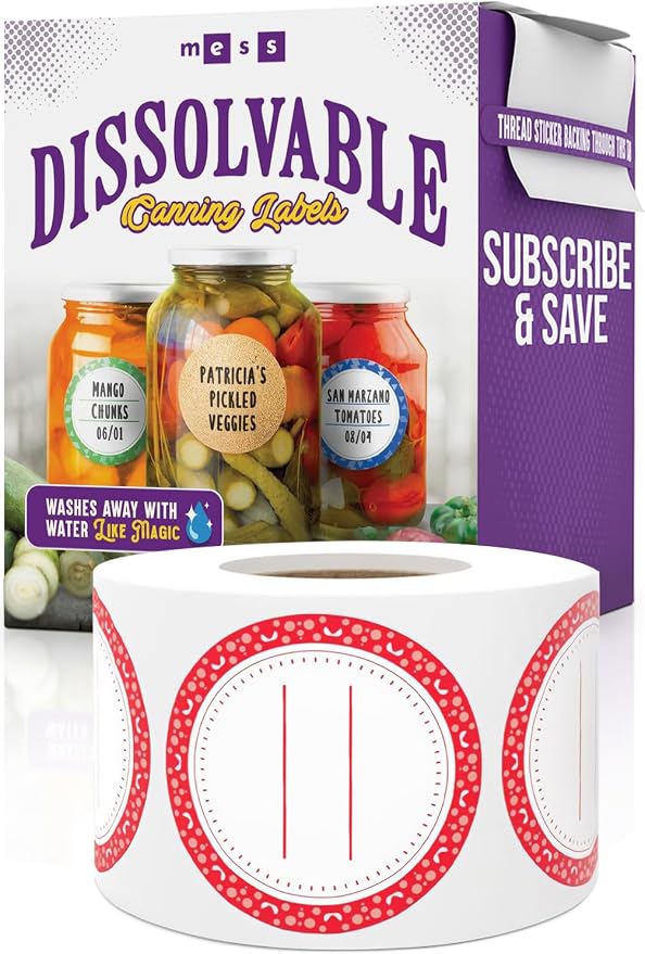 Canning Labels Dissolvable Stickers by MESS