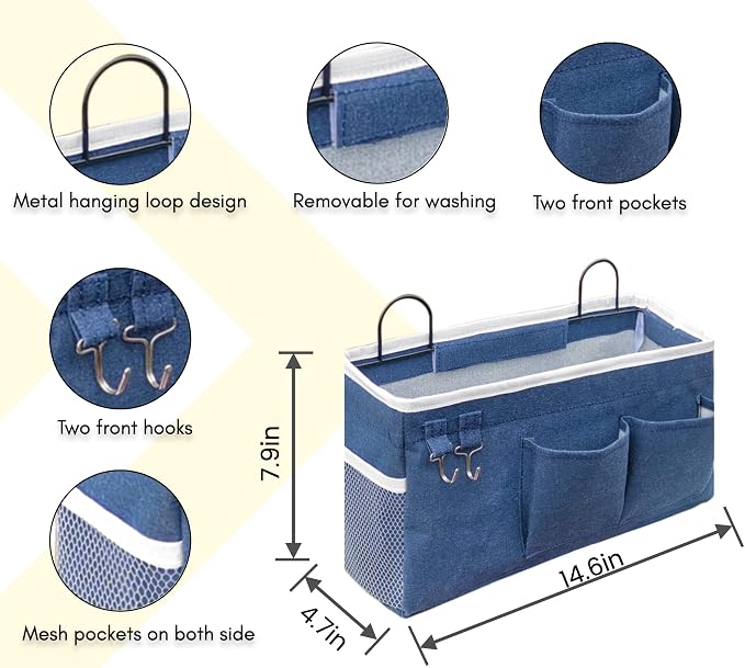 Kanrichu 3pcs Large Wall Hanging Organizer Bag, Linen Fabric Door Hanging - Image 5