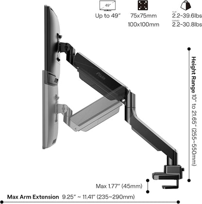 Pixio PS2S Ultrawide Heavy-Duty Premium Single Monitor Arm Stand Desk Mount - Image 4