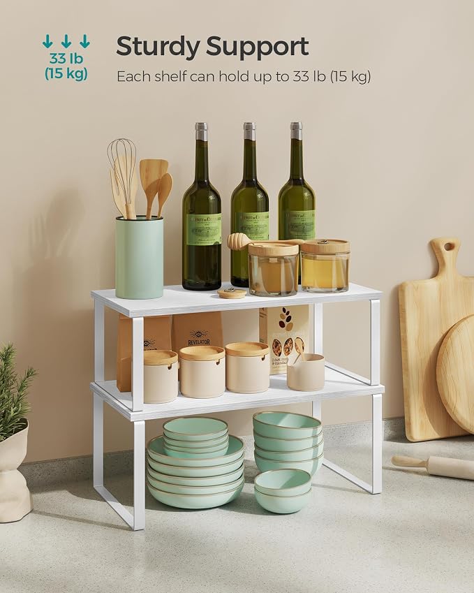 SONGMICS Cabinet Organizer Shelf, Kitchen Storage, Spice Rack, Expandable - Image 4