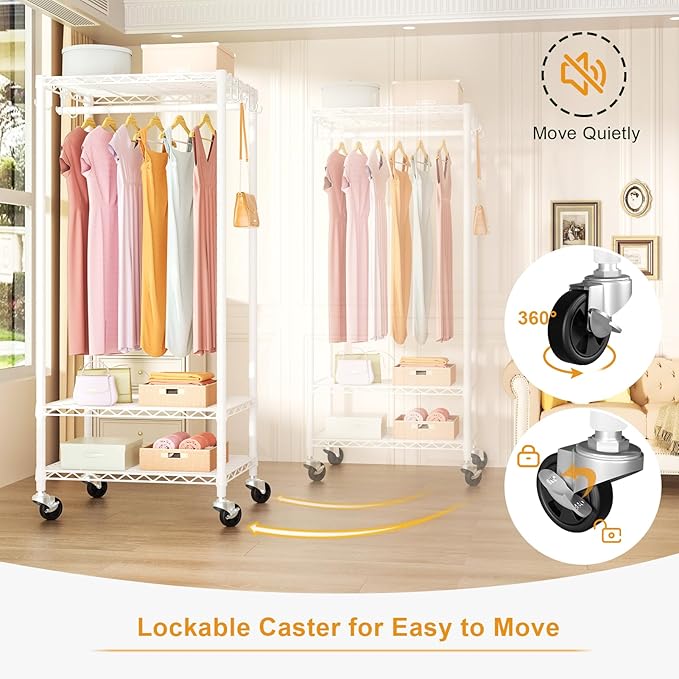 FUTASSI P6 Mini Rolling Clothes Rack Heavy Duty, Clothing Racks - Image 5