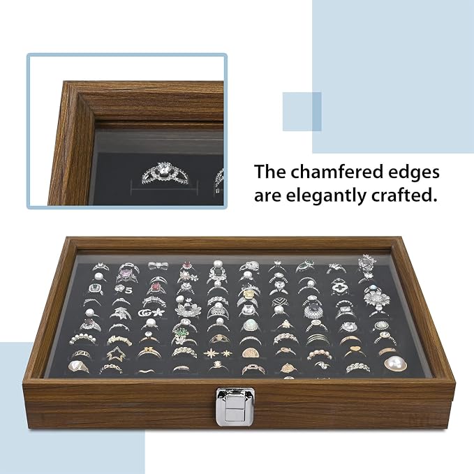 MOOCA Ring Box Jewelry Display Tray, Display Case Accessories Storage Box - Image 4