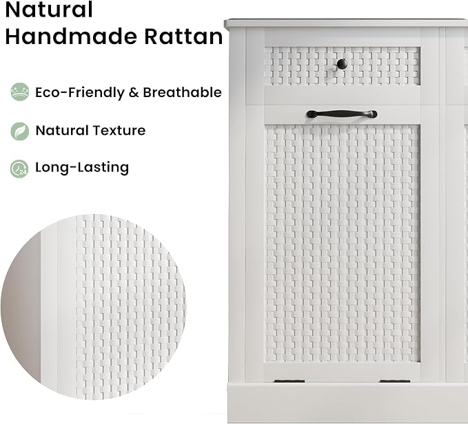 Double Tilt Out Laundry Hamper Cabinet, 10 Gallon Laundry Cabinet - Image 6