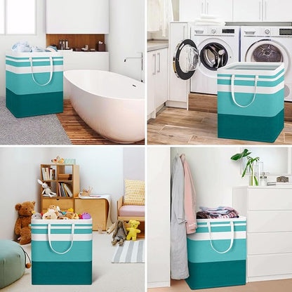 HomeHacks 2-Pack Large Laundry Basket, Waterproof, Freestanding Laundry Hamper - Image 6