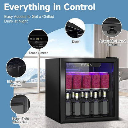 Stopasd Beverage Refrigerator Cooler, 1.3 Cu.Ft/60 Can Drink Fridge - Image 2
