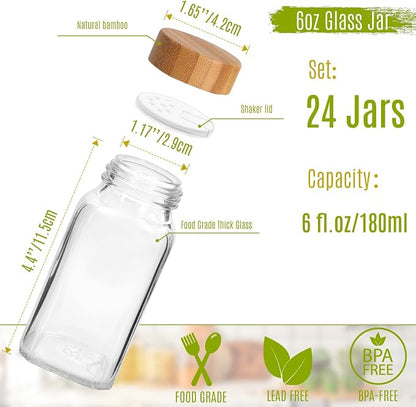 24 Pack 6 oz Glass Spice Jars - Image 3