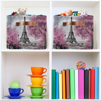 Oil Painting Paris Foldable Storage Basket - Image 6
