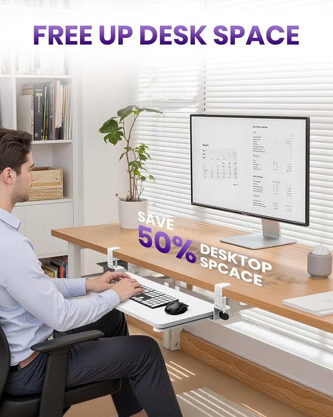 Ergonomic Keyboard Tray Under Desk, Pull Out - Image 5