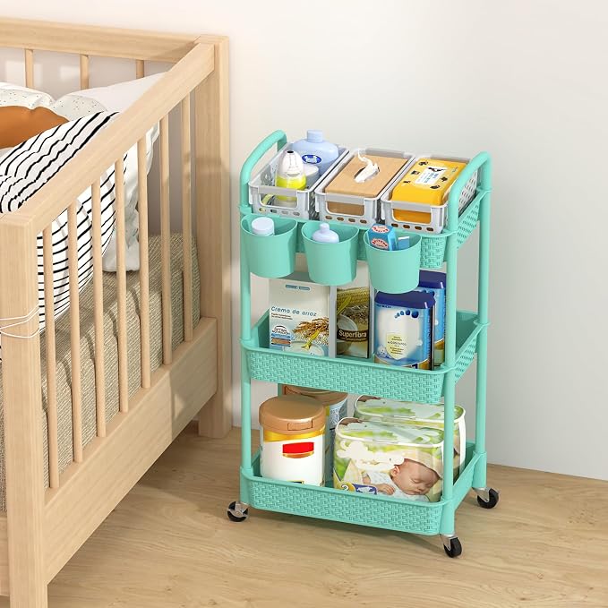 MOYIPIN 3-Tier Plastic Rolling Utility Cart - Image 5