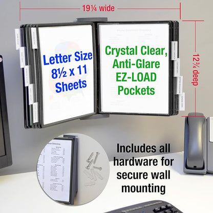 Ultimate Office AdjustaView FastFind 10-Pocket Wall Mounted Reference Display - Image 6