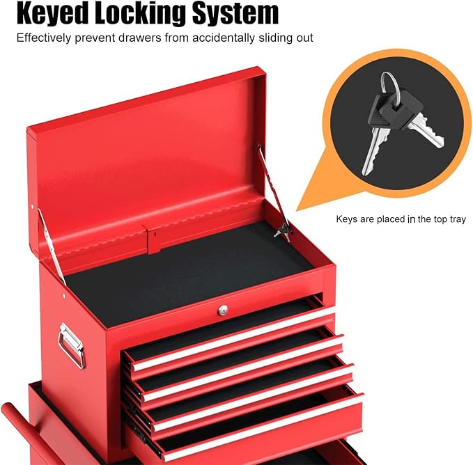 Goplus Tool Chest, 6 Drawers Rolling Tool Cabinet - Image 8