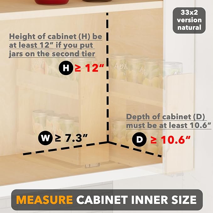 SpaceAid Bamboo Pull Out Spice Rack Organizer - Image 4