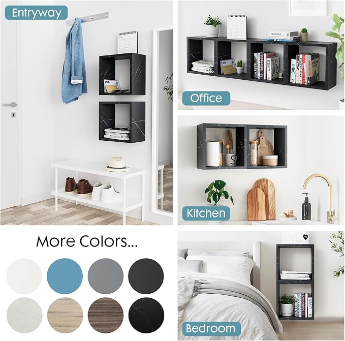 Cube Floating Shelves Set2, Display Shelves Wall Mount 7.75" D x 12.5" W x - Image 5