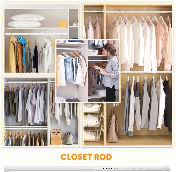 Oval Closet Rod for Hanging Clothes 18 to 52 Inch Adjustable - Image 7