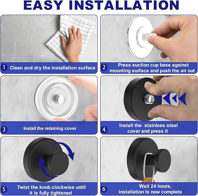 Bntuk Suction Cup Hooks for Shower, Removable Towel Hooks for Bathroom Window - Image 5