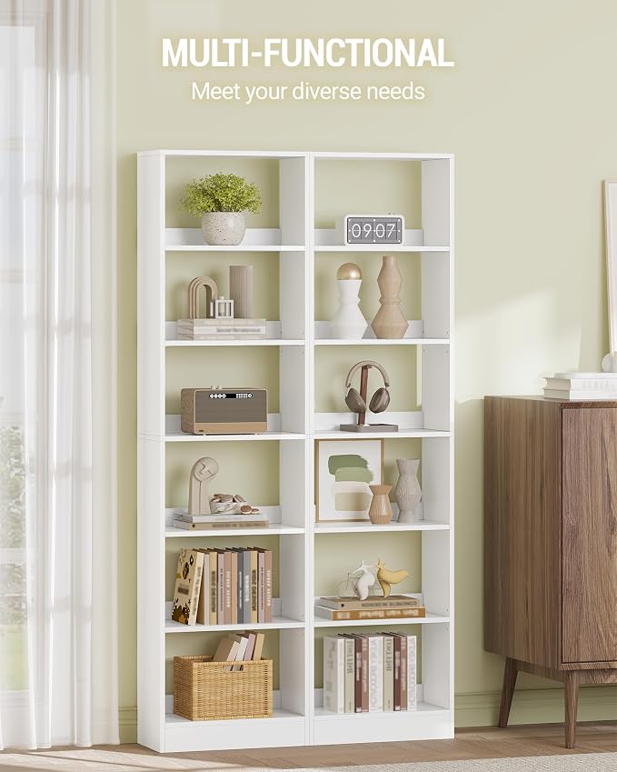 Hzuaneri Bookcase, Tall Narrow Bookshelf, Open Display Storage Shelf | Skinny - Image 5