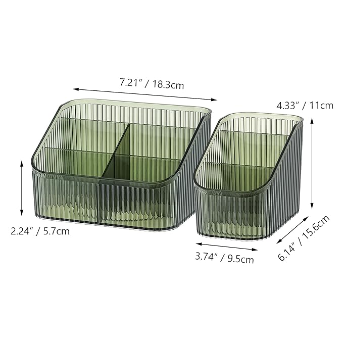 Green Makeup Organizer, Makeup Brush Holder 8 Cups - Image 3