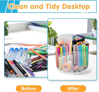 Acrylic Pen Holder, 2 Pack 360 Rotating Organizer - Image 7