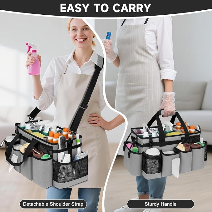 Cleaning Caddy Bag, Extra Large Cleaning Supplies Organizer - Image 5