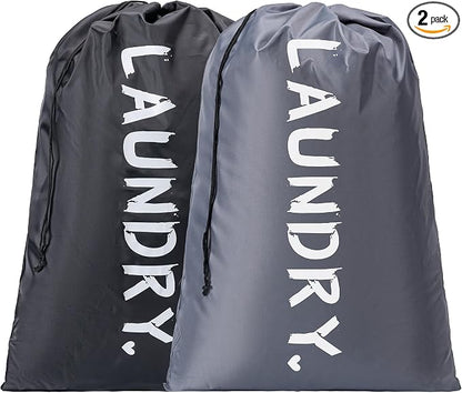 2 Pack 28" x 40"Travel Laundry Bag, Machine Washable Dirty Clothes Organizer by Unknown