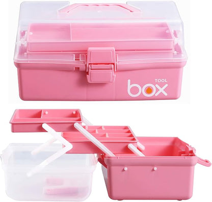 2PCS 12'' Three-Layer Clear Plastic Storage Box/Tool Box - Image 3