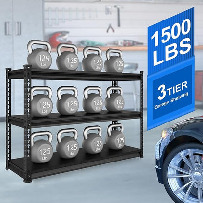 48" W Garage Shelving Heavy Duty, 1500LBS Loads Adjustable Garage Storage - Image 4