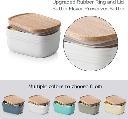 DOWAN Ceramic Butter Dish, Extra Large Butter Keeper - Image 3