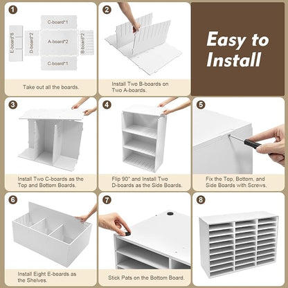 Mail Sorter Organizer, 27 Compartments Mailbox - Image 9
