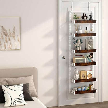 bukfen Over the Door Pantry Organizer, 6-Tier Adjustable Wooden Basket Kitchen - Image 7