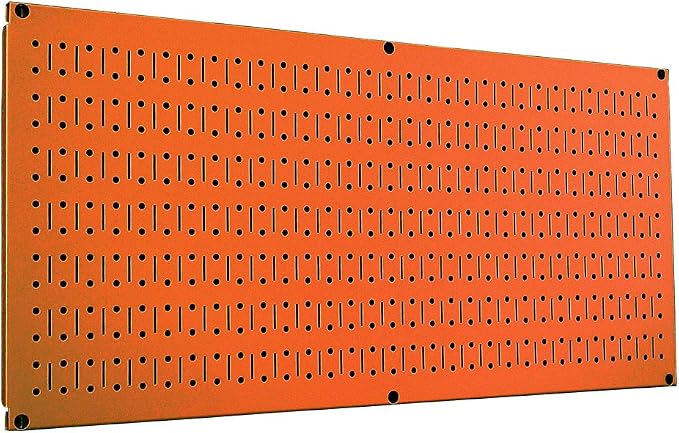 Wall Control Pegboard 16in x 32in Horizontal Orange Metal Pegboard Tool Board by Wall+Control