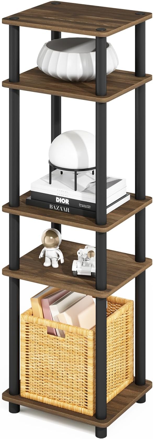 Furinno Turn-N-Tube Storage Shelves, Stackable Standing Shelf, Open Corner Shelf - Image 4