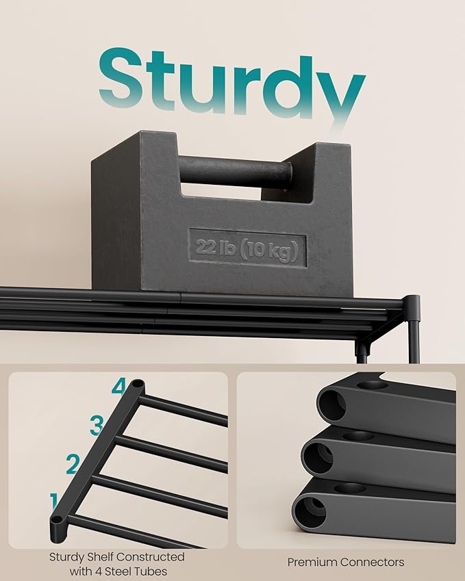 SONGMICS Shoe Rack, 5-Tier Shoe Organizer, Metal Storage Shelf, Upright or - Image 5