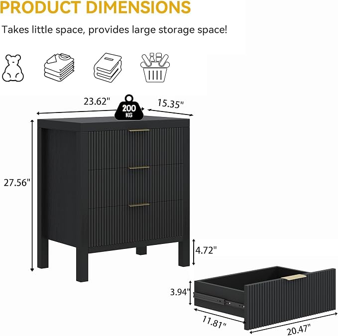 6 Drawer Dresser, Modern Wide Storage Chest of Drawers Organizer - Image 2